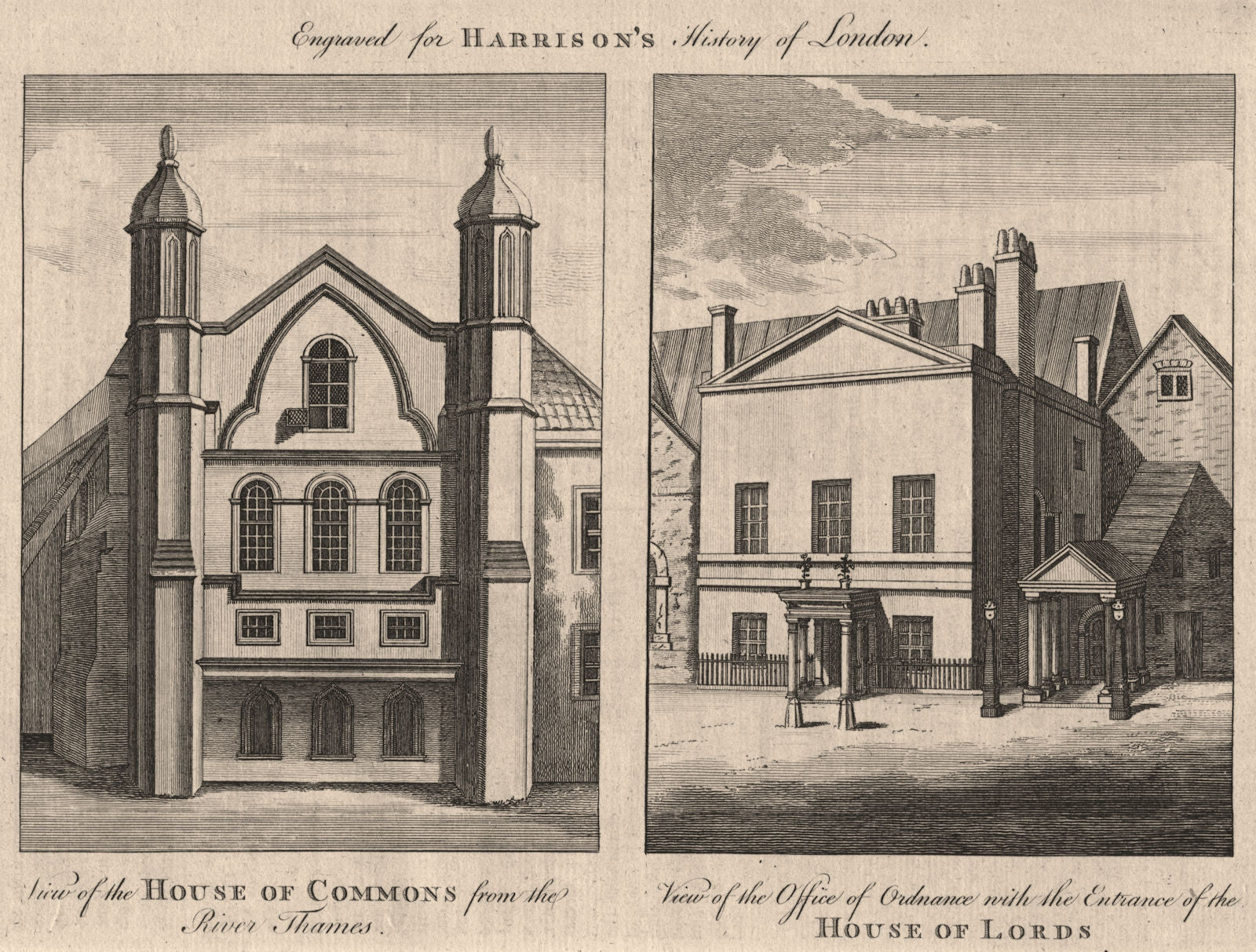 WESTMINSTER. House of Commons. Ordnance Office. House of Lords. HARRISON 1776